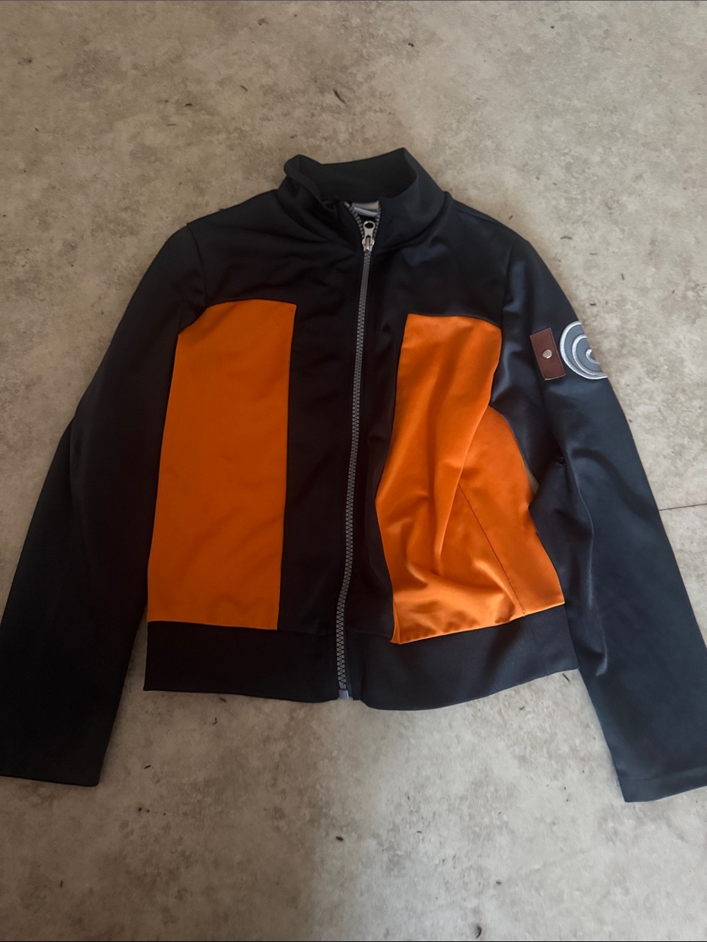 Spirit Black and Orange Zip-Up Bomber Jacket